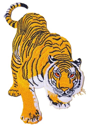 Aufnäher zum Aufbügeln, Motiv: Tiger, 15,2 cm, für Motorrad, Biker, Autorennen, Totenkopf, Jacke, Jeans, Gang, Team, Tattoo, Tiger, Puma, Jaguar, zum Aufbügeln Aufnäher zum Aufbügeln, Motiv: Tiger, 15,2 cm, für Motorrad, Biker, Autorennen, Totenkopf, Jacke, Jeans, Gang, Team, Tattoo, Tiger, Puma, Jaguar, zum Aufbügeln von Graphic Dust