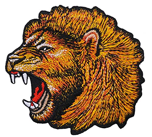 Graphic Dust Löwe bestickter Aufnäher zum Aufbügeln, König des Dschungels, für Motorrad, Biker, Autorennen, Totenkopf, Jacke, Jean Gang Team, Tattoo, Tiger, Puma, Jaguar Graphic Dust Löwe bestickter Aufnäher zum Aufbügeln, König des Dschungels, für Motorrad, Biker, Autorennen, Totenkopf, Jacke, Jean Gang Team, Tattoo, Tiger, Puma, Jaguar von Graphic Dust