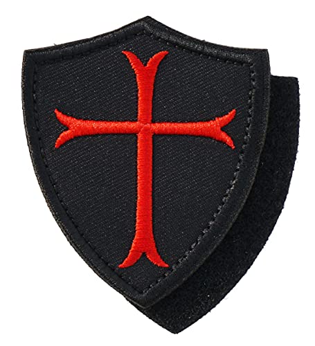 Graphic Dust Tempelritter Kreuz Schild bestickt Taktischer Patch mit Haken und Schleife Krieger Halloween Zeichen Symbol von Graphic Dust