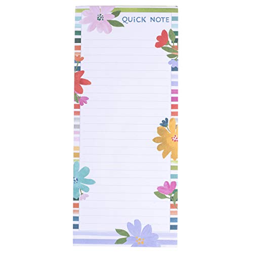 Graphique Magnetischer Notizblock: Strahlende Flower-Power-Einkaufsliste, lustig-dekorative To-Do-Liste, perfektes Geschenk zum Einzug, 100 Blatt zum Abreißen, ca. 10,2 x 23,5 x 1,2 cm von Graphique