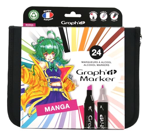 Graph 'it 24 Stück Marker, Alkohol Doppelspitze Manga colors von GRAPH'IT