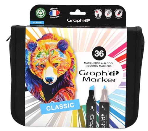 Graph 'it 36 Stück Marker, Alkohol Doppelspitze Basic Colors Graph 'it 36 Stück Marker, Alkohol Doppelspitze Basic Colors von GRAPH'IT