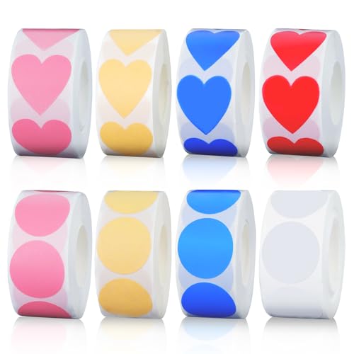 Graplan 4000 Stück Klebepunkte Bunt 25mm Markierungspunkte Glue Dots Punkte Aufkleber Bunte Klebepunkte Etiketten Farbkodierung Runde Aufkleber Sticker Rund Für Büro, Schule, Kalender von Graplan