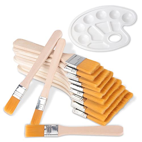 Graplan Breit Flachpinsel Set 12 Stück Verschiedene Größen Pinsel Acryl Set,Acryl Flachpinsel,Künstlerpinsel für Ölgemälde, Aquarell von Graplan