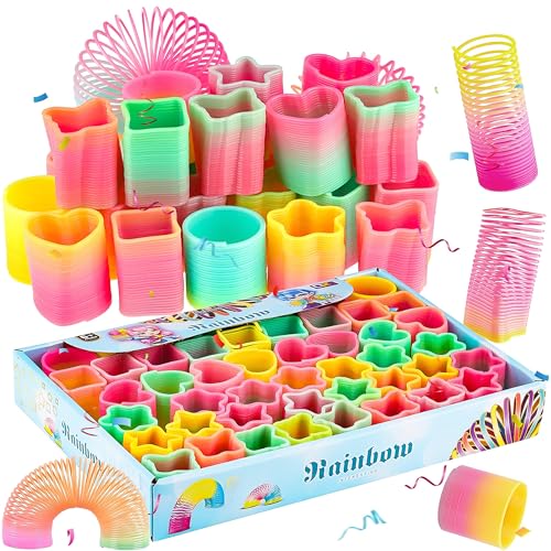 Graplan Spirale Spielzeug 48 Stück Regenbogenspirale,Treppenläufer Spirale,Kinder Geburtstag Mitgebsel,Regenbogenspirale für Kinder,Give Aways Kindergeburtstag von Graplan