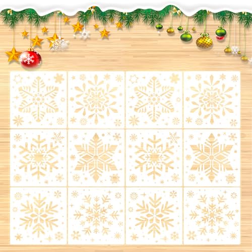 12 Stück Weihnachten Schneeflocken Schablone Schneeflocke Malschablonen Weihnachten Malerei Schablonen Schablone Schneeflocken Für Weihnachtsdekoration, Feiertagsdekoration, DIY Dekoration (20 * 20cm) 12 Stück Weihnachten Schneeflocken Schablone Schneeflocke Malschablonen Weihnachten Malerei Schablonen Schablone Schneeflocken Für Weihnachtsdekoration, Feiertagsdekoration, DIY Dekoration (20 * 20cm) von Grasslandy