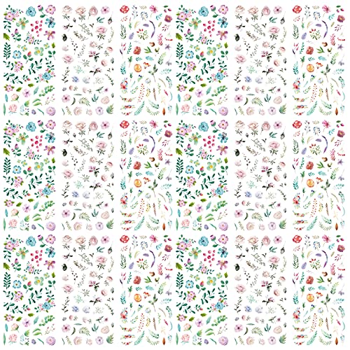 18 Blatt Sticker Blätter Grün Sticker Blätter Klein Sticker Gästebuch Hochzeit Scrapbook Sticker Blumen für Scrapbooking Fotoalbum Stickerbuch Stickeralbum Tagebuch Notizbuch Kalender Dekoration von Grasslandy