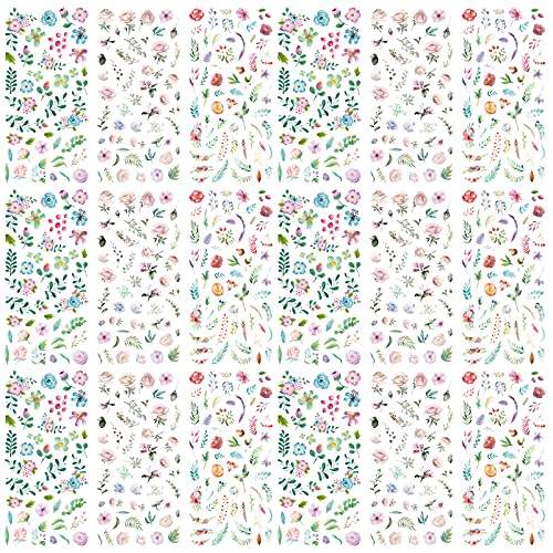 18 Blatt Sticker Blätter Grün Sticker Blätter Klein Sticker Gästebuch Hochzeit Scrapbook Sticker Blumen für Scrapbooking Fotoalbum Stickerbuch Stickeralbum Tagebuch Notizbuch Kalender Dekoration von Grasslandy