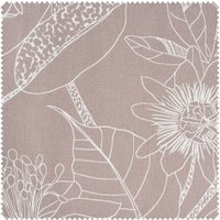 Halbpanama-Stoff "Orkeo Blumen" von Grau