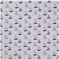 Jersey-Stoff "Segelschiffe" von Grau