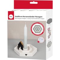 Silikon Gießform "Kerzenständer" inkl. Einleger - Hexagon von Rayher