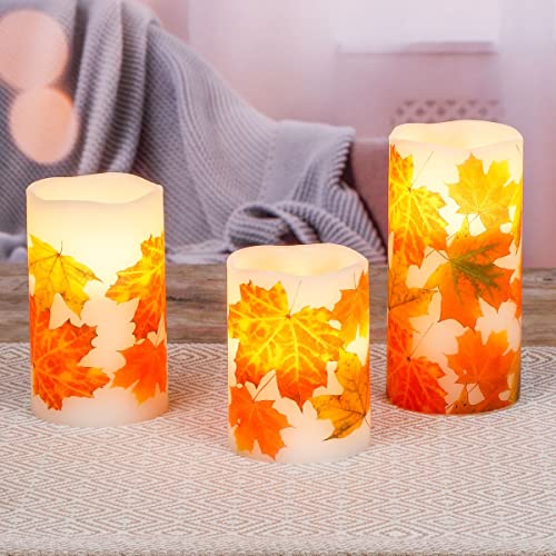 Gravidus 3er Set LED Kerzen mit Fernbedienung Echtwachskerzen Timer Ahornblätter Gravidus 3er Set LED Kerzen mit Fernbedienung Echtwachskerzen Timer Ahornblätter von Gravidus