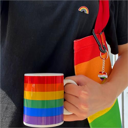 Gravidus Pride Starterpack – 18-teiliges Set mit Regenbogen-Tasse, Jutebeutel, Schlüsselanhängern & Ansteckern – ideales Geschenk für CSD & Pride-Events von Gravidus