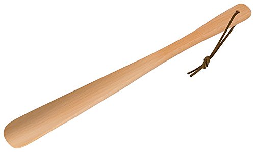 Gravidus Schuhlöffel langlebig 37cm aus geöltem Buchenholz mit Lederband zur einfachen Schuhanzieh-Hilfe von Gravidus