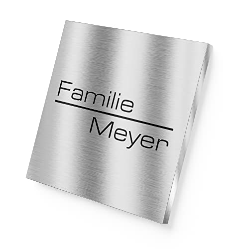 Graviers Namensschild aus rostfreiem Edelstahl mit Gravur in Edelstahl - Briefkastenschild mit Namen für die Haustür - selbstklebend, Gewindestifte oder Silikonkleber - Türschild, Klingelschild Tür Graviers Namensschild aus rostfreiem Edelstahl mit Gravur in Edelstahl - Briefkastenschild mit Namen für die Haustür - selbstklebend, Gewindestifte oder Silikonkleber - Türschild, Klingelschild Tür von Graviers Design