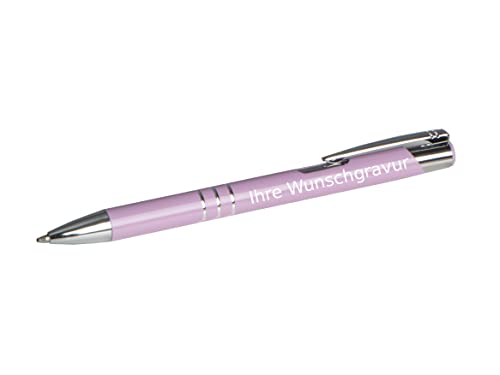 10 Kugelschreiber aus Metall mit Gravur / Farbe: pastell lila von Gravur by Livepac Office