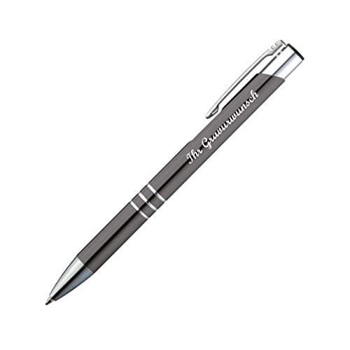 10 Kugelschreiber aus Metall mit Namensgravur - Farbe: anthrazit von Gravur by Livepac Office