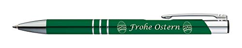 10 Kugelschreiber mit Gravur "Frohe Ostern" / aus Metall / Farbe: grün von Gravur by Livepac Office