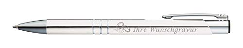 10 Kugelschreiber mit Gravur "Hochzeit" / aus Metall / Farbe: weiß von Gravur by Livepac Office