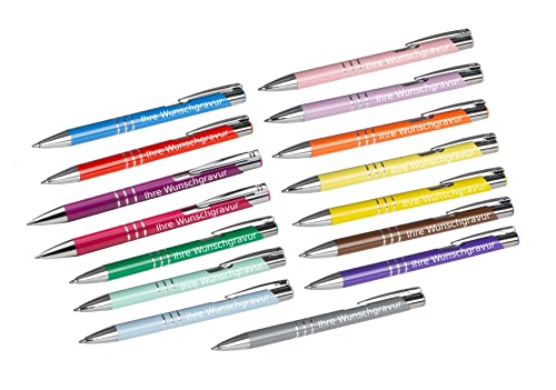 15 Kugelschreiber aus Metall mit Gravur / 15 Farben 15 Kugelschreiber aus Metall mit Gravur / 15 Farben von Gravur by Livepac Office