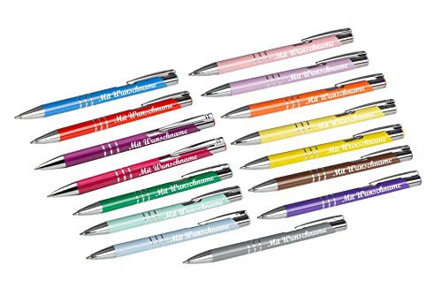 15 Kugelschreiber aus Metall mit Namensgravur / 15 Farben von Gravur by Livepac Office