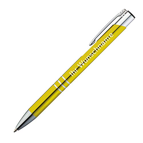 Kugelschreiber aus Metall / mit Gravur / Farbe: gelb von Gravur by Livepac Office