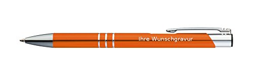 Kugelschreiber aus Metall / mit Gravur / Farbe: orange von Gravur by Livepac Office