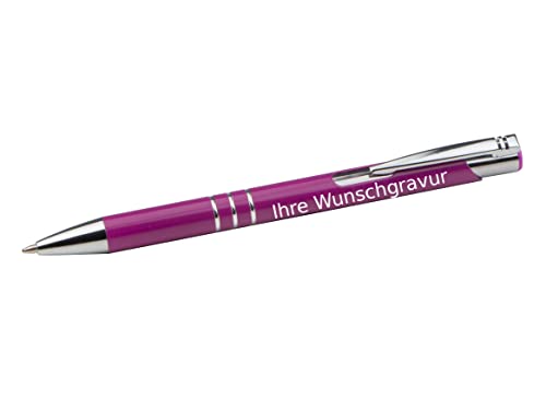 Kugelschreiber aus Metall mit Gravur / Farbe: beere von Gravur by Livepac Office