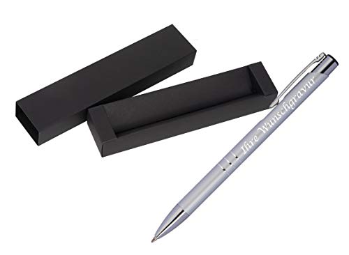 Kugelschreiber aus Metall mit Gravur / mit Pappetui / Farbe: silber von Gravur by Livepac Office