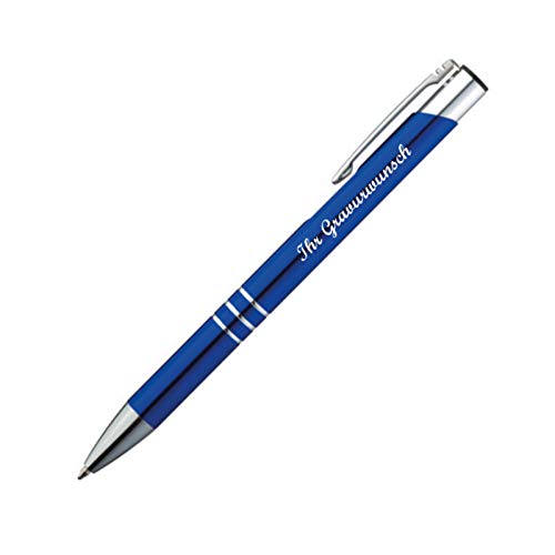 Kugelschreiber aus Metall mit Namensgravur - Farbe: blau von Gravur by Livepac Office