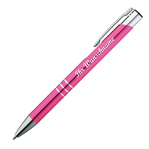 Kugelschreiber aus Metall mit Namensgravur - Farbe: pink von Gravur by Livepac Office
