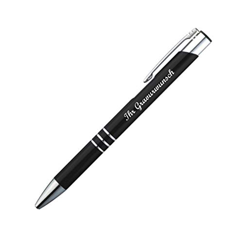 Kugelschreiber aus Metall mit Namensgravur - Farbe: schwarz von Gravur by Livepac Office