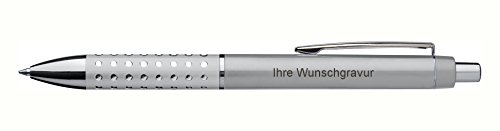 Kugelschreiber mit Gravur / "Glitzer" / Farbe: grau/silbergrau von Gravur by Livepac Office