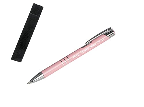 Kugelschreiber mit Gravur / aus Metall mit Velouretui / Farbe: pastell rosa von Gravur by Livepac Office