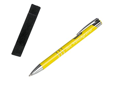 Kugelschreiber mit Gravur / aus Metall mit Velouretui / Farbe: sonnengelb von Gravur by Livepac Office