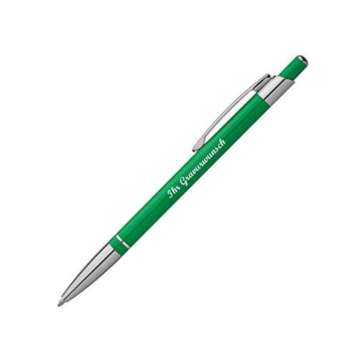 Kugelschreiber mit Namensgravur - aus Metall - slimline - Farbe: grün von Gravur by Livepac Office