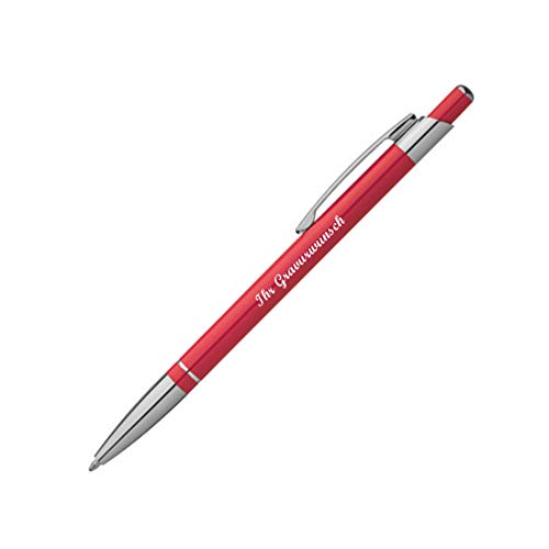 Kugelschreiber mit Namensgravur - aus Metall - slimline - Farbe: rot von Gravur by Livepac Office