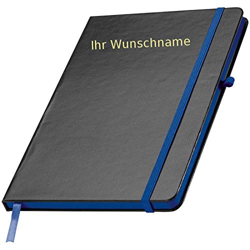 Notizbuch mit Gravur / DIN A5 / 160 S. / liniert / PU Hardcover / Farbe: blau von Gravur by Livepac Office