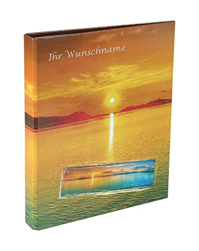 Ringbuch mit silbergefärbter Gravur / DIN A4 / 2-Ringmechanik / 30mm breit / mit Sonnenuntergang von Gravur by Livepac Office