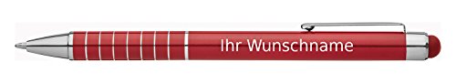 Touchpen Kugelschreiber mit Gravur / aus Metall / Farbe: rot von Gravur by Livepac Office