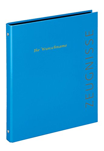 Zeugnismappe mit goldgefärbter Gravur / Zeugnisringbuch / Farbe: blau von Gravur by Livepac Office