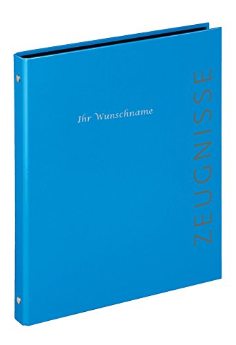 Zeugnismappe mit silbergefärbter Gravur / Zeugnisringbuch / Farbe: blau von Gravur by Livepac Office