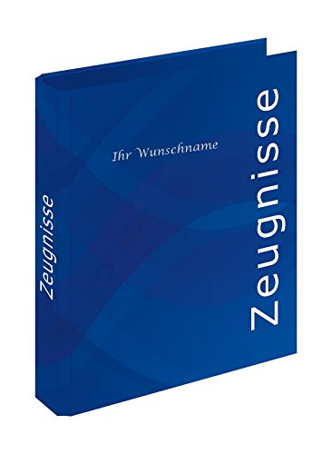 Zeugnismappe mit silbergefärbter Gravur / Zeugnisringbuch / Farbe: blau von Gravur by Livepac Office