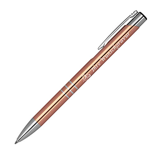 10 Kugelschreiber mit Gravur "Hochzeit" / aus Metall / Farbe: roségold von Gravur by LivepacOffice