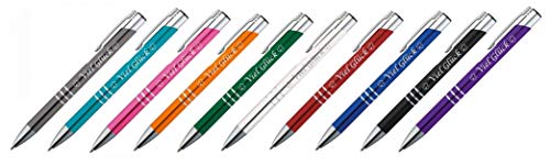 10 Kugelschreiber mit Gravur "Viel Glück" / aus Metall / 10 Farben 10 Kugelschreiber mit Gravur "Viel Glück" / aus Metall / 10 Farben von Gravur by LivepacOffice