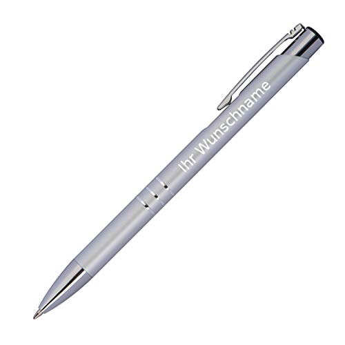 Kugelschreiber aus Metall mit Gravur / Farbe: silber von Gravur by LivepacOffice
