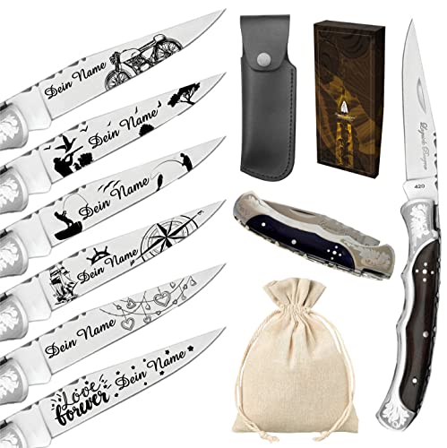 Laguiole Klappmesser personalisiert - graviertes Messer mit Gravur auf der Klinge - Taschenmesser graviert mit Name - eingraviertes Messer - Geschenk für Papa, Geburtstag, Weihnachten - DESSIN.Mar Laguiole Klappmesser personalisiert - graviertes Messer mit Gravur auf der Klinge - Taschenmesser graviert mit Name - eingraviertes Messer - Geschenk für Papa, Geburtstag, Weihnachten - DESSIN.Mar von Gravure Events
