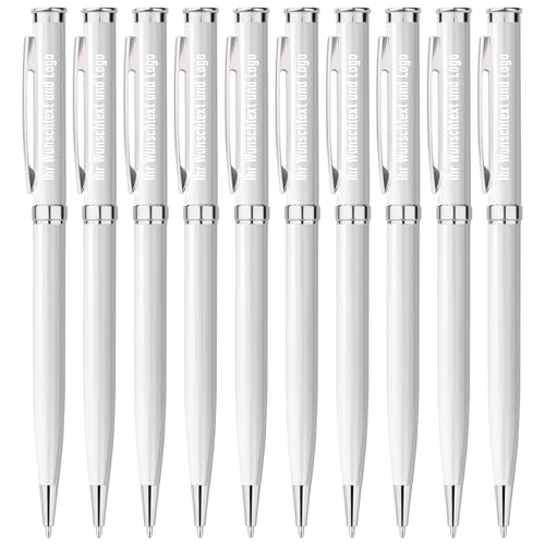 Gravurmaster 10 x Personalisiert Kugelschreiber Set mit Gravur von Logo/Text,Ideal Geschenk für Abschluss Rente Dank,Hochwertige Metall Drehkugelschreiber für Elternteil Kollegen Lehrer Studenten Gravurmaster 10 x Personalisiert Kugelschreiber Set mit Gravur von Logo/Text,Ideal Geschenk für Abschluss Rente Dank,Hochwertige Metall Drehkugelschreiber für Elternteil Kollegen Lehrer Studenten von Gravurmaster