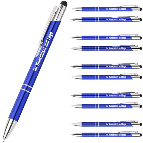 Gravurmaster 100 Stück Kugelschreiber mit Touchpen personalisierter Kugelschreiber mit Gravur Druckkugelschreiber Set, Druckkugelschreiber mit Wunschtext & Logo, Für Business, Büro, Schule unw. Gravurmaster 100 Stück Kugelschreiber mit Touchpen personalisierter Kugelschreiber mit Gravur Druckkugelschreiber Set, Druckkugelschreiber mit Wunschtext & Logo, Für Business, Büro, Schule unw. von Gravurmaster