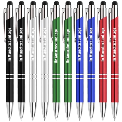 Gravurmaster 20 Stück Kugelschreiber mit Touchpen personalisierter Kugelschreiber mit Gravur Druckkugelschreiber Set, Druckkugelschreiber mit Wunschtext & Logo, Für Business, Büro, Schule unw. Gravurmaster 20 Stück Kugelschreiber mit Touchpen personalisierter Kugelschreiber mit Gravur Druckkugelschreiber Set, Druckkugelschreiber mit Wunschtext & Logo, Für Business, Büro, Schule unw. von Gravurmaster
